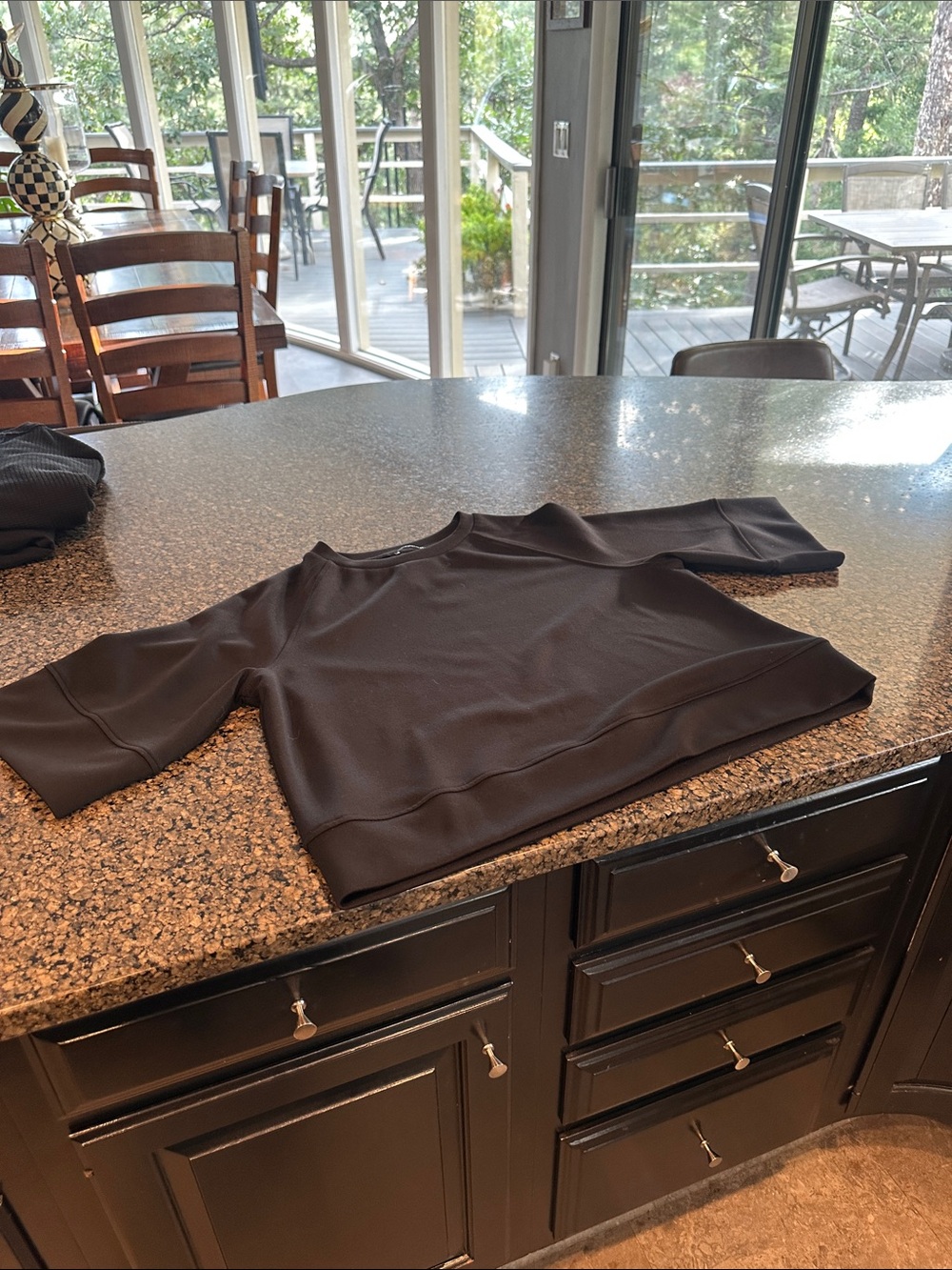 Tahari Black Short Sleeve Top
